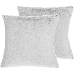 CLEMATIS  - Sierkussen set van 2 - Lichtgrijs - 45 x 45 cm - Polyester