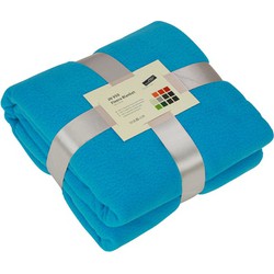 Turquoise blauw fleece deken - Plaids