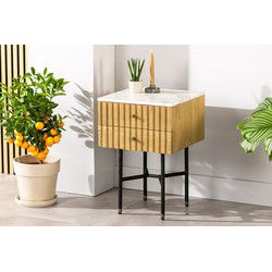 Nachtkastje Naturel Acaciahout - 2 Lades - 40x40x60cm - Harper