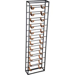 PTMD Wijnrek Kyrann - 40x15x150 cm - Ijzer - Zwart