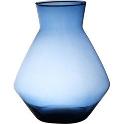 Hakbijl Glass Bloemenvaas Alexandra - blauw - eco glas - D25 x H30 cm - Vazen