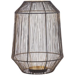 PTMD Justy Windlicht - 24 x 24 x 27 cm - Ijzer - Zwart