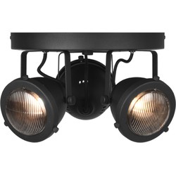 LABEL51 - Led Spot Moto 3-Lichts - Zwart Metaal - Glas