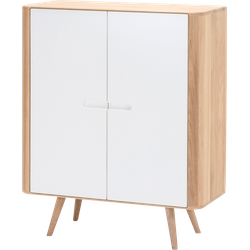 Ena cabinet houten opbergkast whitewash - 90 x 110 cm