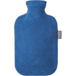 Warmte kruik met fleece hoes blauw 2 liter - Kruiken