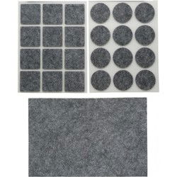 Benson Meubelvilt - 100x stuks - grijs - vilt - 3 formaten - anti kras - Meubelviltjes
