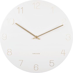 Karlsson - Wandklok Charm Engraved Numbers - Wit- Ø40cm