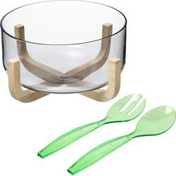 Secret de Gourmet Saladekom/serveerschaal - slacouvert groen - D24 cm - Saladeschalen