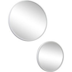 LOFT42 Mirror Spiegels Rond Wit Set van 2 - Metaal - Ø45 &amp; Ø35