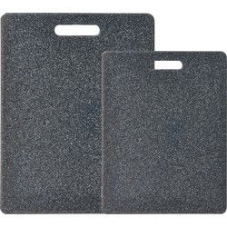 Snijplank set 2-delig - graniet look - kunststof - 36 x 27 cm - Snijplanken