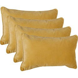 Atmosphera Bank/sierkussens huiskamer Sophia - 4x - 30 x 50 cm - Okergeel - polyester - met rits - Sierkussens