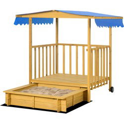 4goodz Outsunny Zandbak met Speelhuis en Dak 129x133x137,5 cm