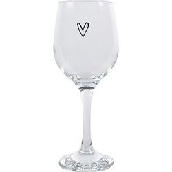Clayre & Eef Wijnglas Hart 250 ml Transparant Glas Wijnkelk
