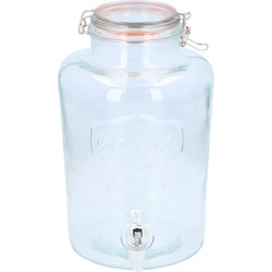 Limonade/water dispenser van glas met dop van 8 liter - Drankdispensers
