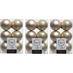 36x Kunststof kerstballen glanzend/mat licht parel/champagne 6 cm kerstboom versiering/decoratie - Kerstbal