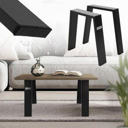 Set van 2 tafellopers Bankrunners Loft 44x42 cm zwart profiel 8x2 cm staal U-vorm ML-Design