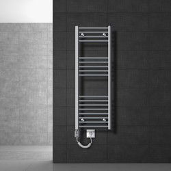 ECD Germany Badkamerradiator elektrisch met verwarmingselement 1200W - 400 x 1200 mm - chroom - recht met zijaansluiting