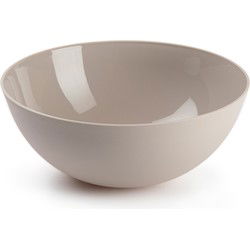 Plasticforte Serveerschaal/Saladeschaal - D25 x H10 cm - kunststof - beige - 2,5 liter - Serveerschalen