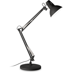 Landelijke Metalen Ideal Lux Wally E27 Tafellamp - Zwart