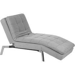 Beliani LOIRET - Chaise longue-Grijs-Fluweel