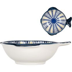 Clayre & Eef Kom 200 ml Wit Blauw Keramiek