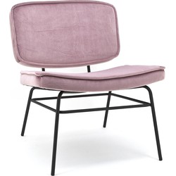 BY-BOO Vice Relax Fauteuil - Fluweel Oud Roze