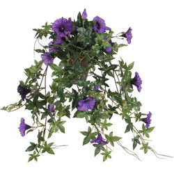 Mica Decorations Kunstplant Petunia - paars - 50 cm - Kunstplanten