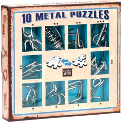 Eureka Eureka Metal Puzzle set - 10 Metal puzzles set - Blue (only available in display 52473355)