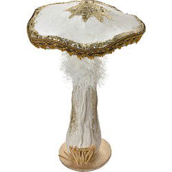 Clayre & Eef Decoratie Beeld Paddenstoel Wit Kunststof