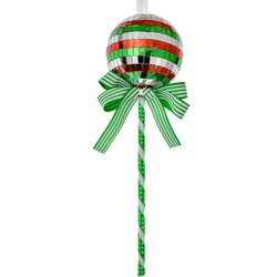 Clayre & Eef Kersthanger Lolly Ø 9x25 cm Groen Rood Kunststof