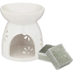 Amberblokjes/geurblokjes cadeauset - jasmijn geur - inclusief geurbrander - Geurbranders