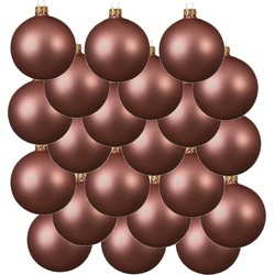 18x Glazen kerstballen mat oud roze 6 cm kerstboom versiering/decoratie - Kerstbal