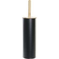 Toiletborstel zwart met houder van metaal 38 cm - Toiletborstels