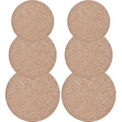 Set van 6x pannenonderzetters kurk rond 20/23/26 cm - Panonderzetters