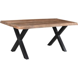 D - Livingfurn - Eetkamertafel Tree - X-Poten - Mango Hout - 180 - Bruin