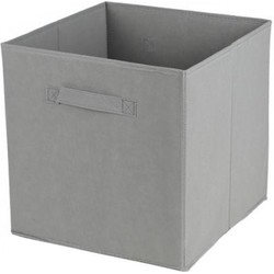 Urban Living Opbergmand/kastmand Square Box - karton/kunststof - 29 liter - grijs - 31 x 31 x 31 cm - Opbergmanden