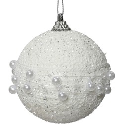 Kerstbal foam d8 cm winterwit kerst