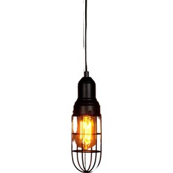 Hanglamp zwart 30 x 9 cm E27 3 meter met schakelaar