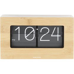 Tafelklok Boxed - Flip - Bamboe - 20,5x7x11,5cm