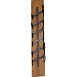 HSM Collection-Hangend Wijnrek 6 Flessen-20x17x102-Bruin/Zwart-Teak