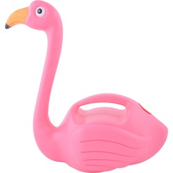 Plastic dieren tuingieter roze flamingo 1.5 liter - Gieters