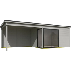 Blokhut Olivia 385x295 Aanbouw Platinum Grey