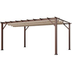 Paragon Outdoor Aluminium Paviljoen Florence 1116 -  350x505x236 cm Donkerbruin