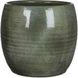 Mica Decorations Lester Ronde Bloempot - H26xØ28 cm - Terra - Groen