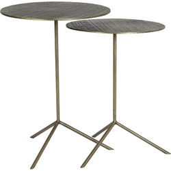 Bijzettafel Pelarco - Antiek Brons - Ø39+Ø36cm