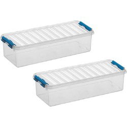 Sunware opbergbox - 3x - transparant - 3.5L - 38 x 14 x 9 cm - Opbergbox