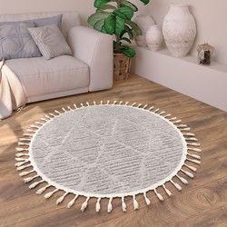 Laagpolig Vloerkleed Auclisa - Geruit - Grijs - 80x150 cm