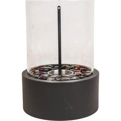Table Burner - Round - Metal/Glass - Black - 21x21x28 cm