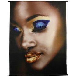Lady Make-Up Samt Gold Wandtuch 140x170 cm - HD Collection