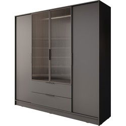 Meubella - Kledingkast Knox - Grijs - 206 cm